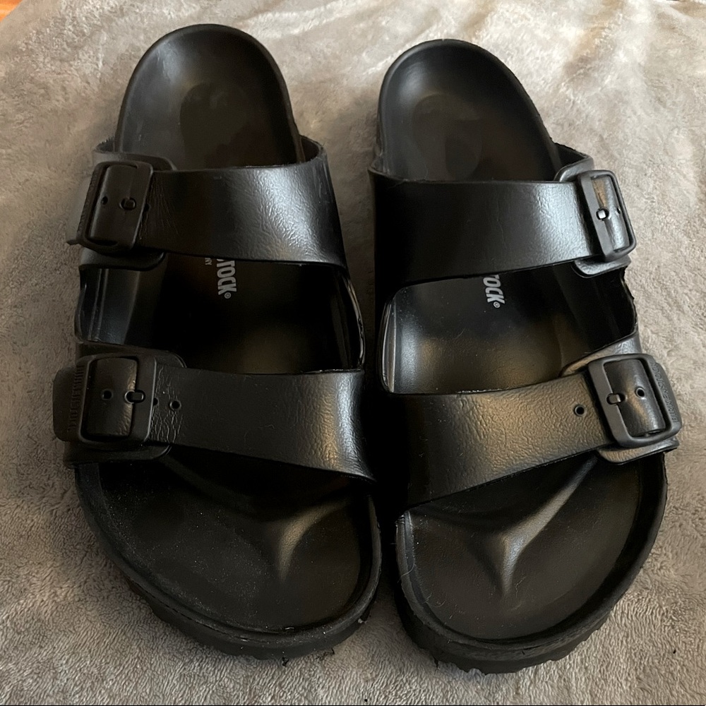 Mens rubber black sandals
